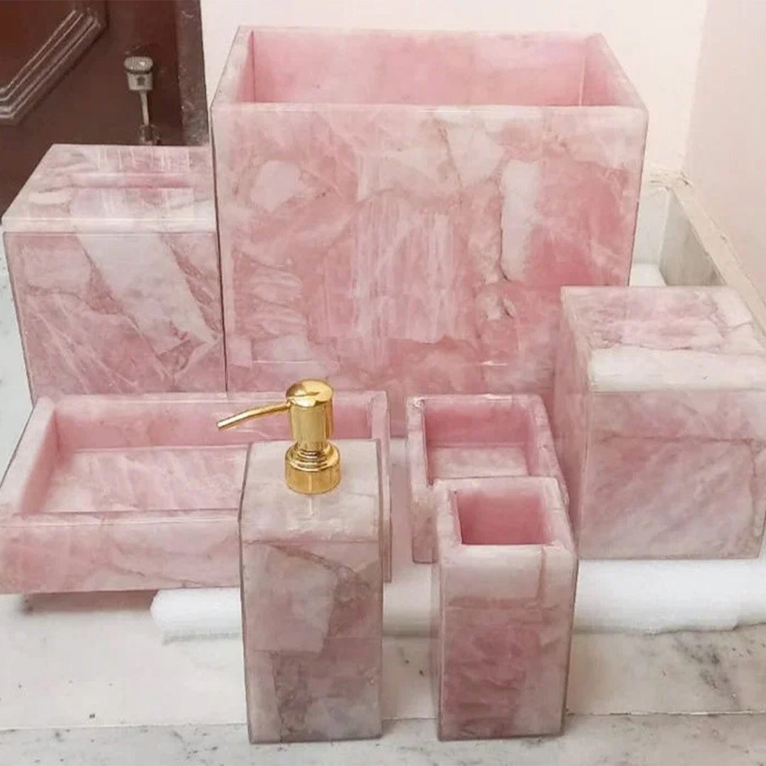 Rose Quartz Bath Set