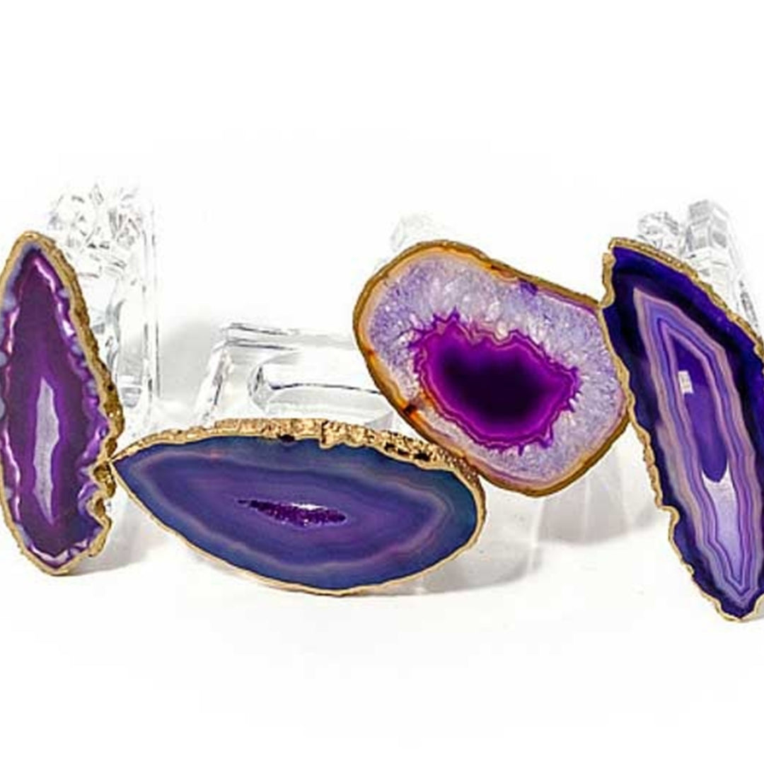 4 Agate Geode Napkin Rings