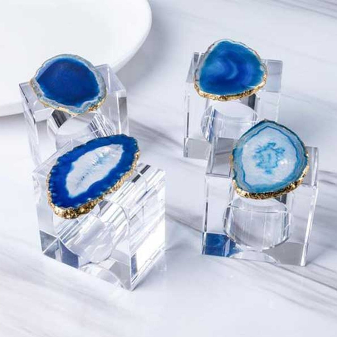 4 Agate Geode Napkin Rings