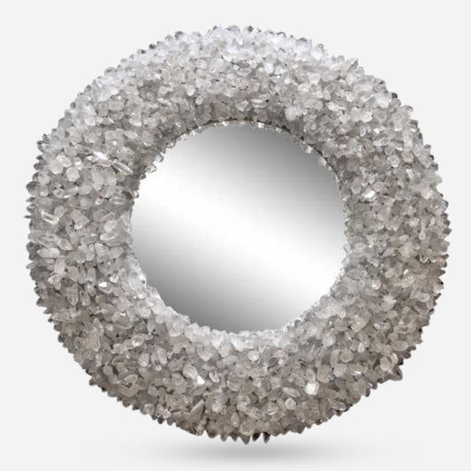 Quartz Crystal Circular Mirror