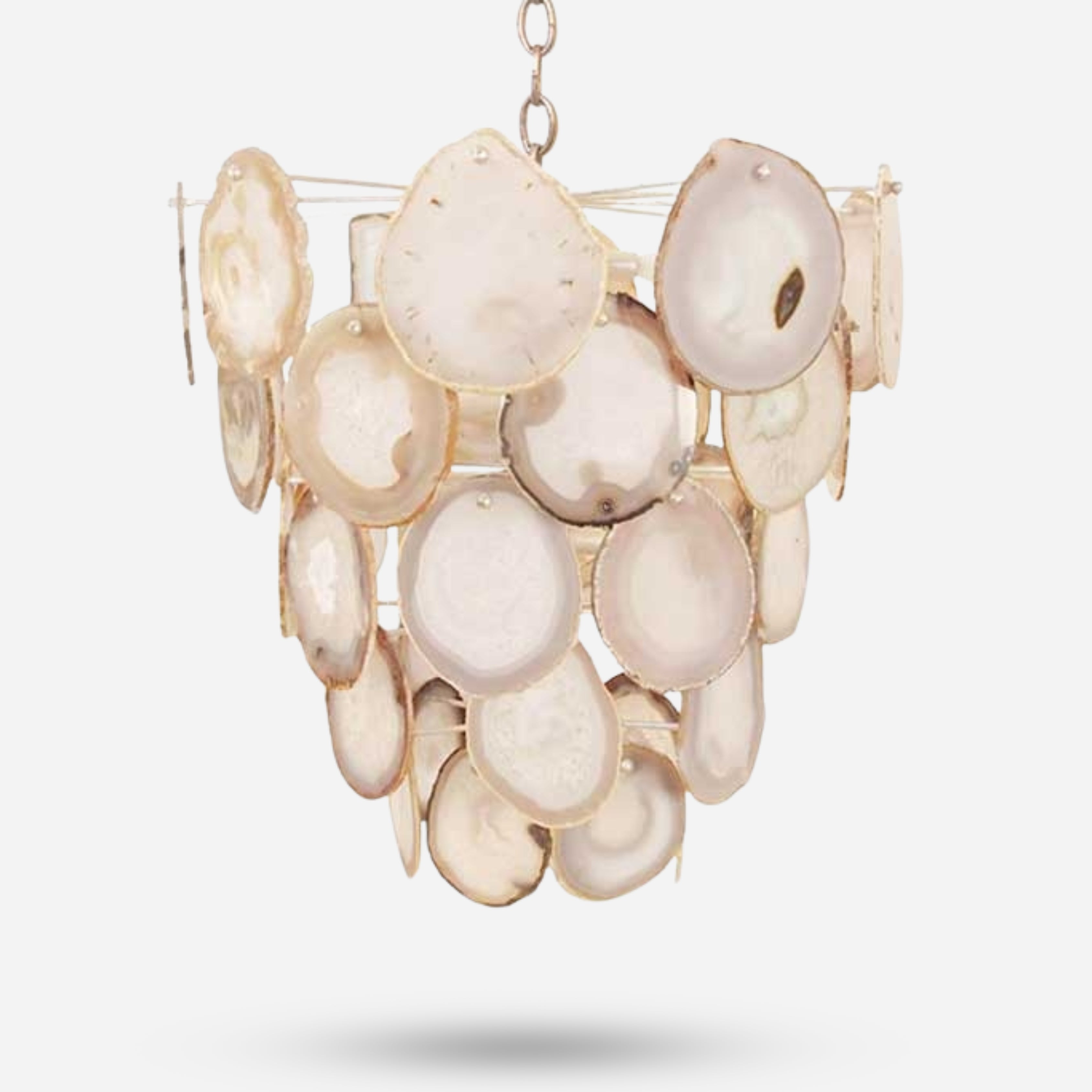 Grey and White Agate Chandelier