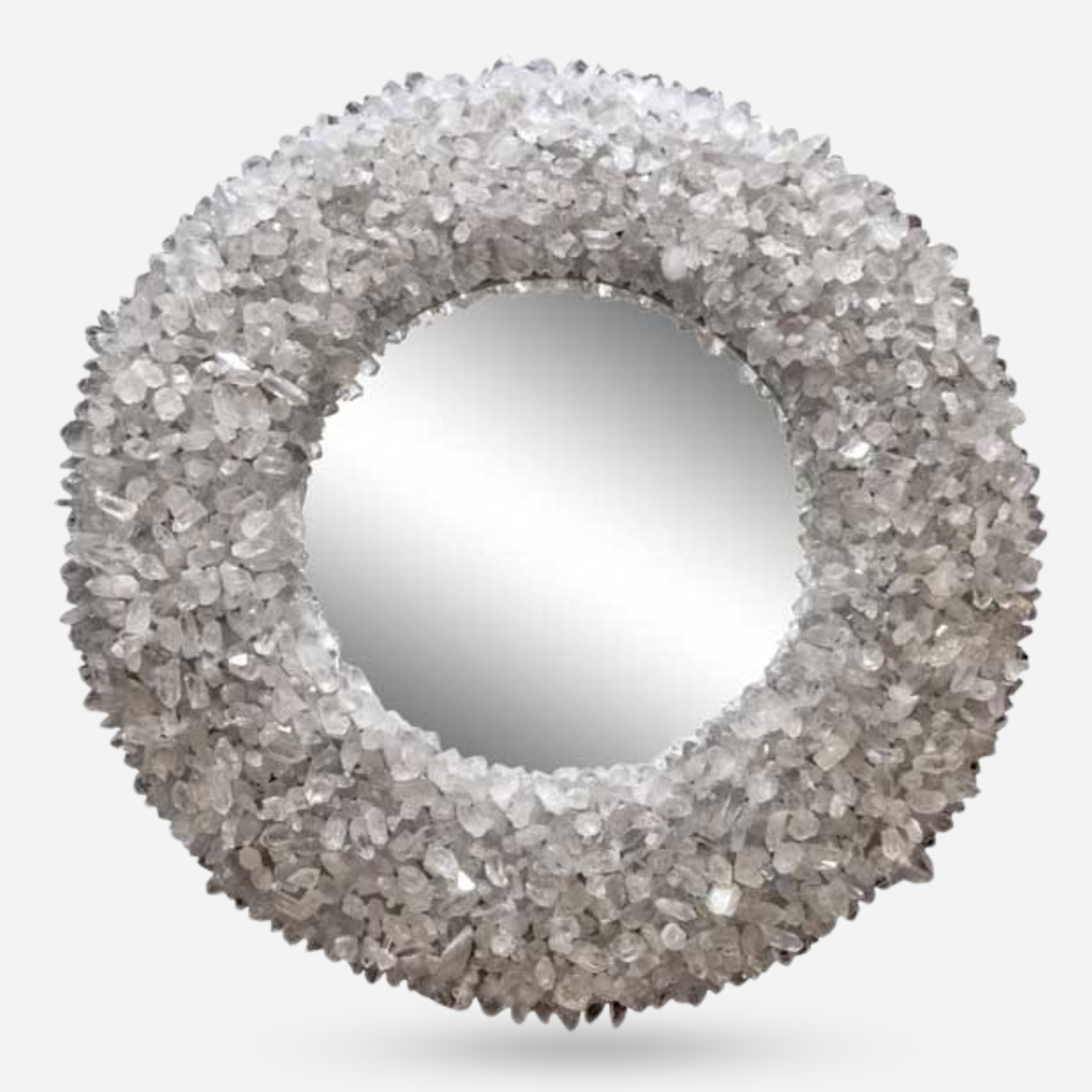 Quartz Crystal Circular Mirror
