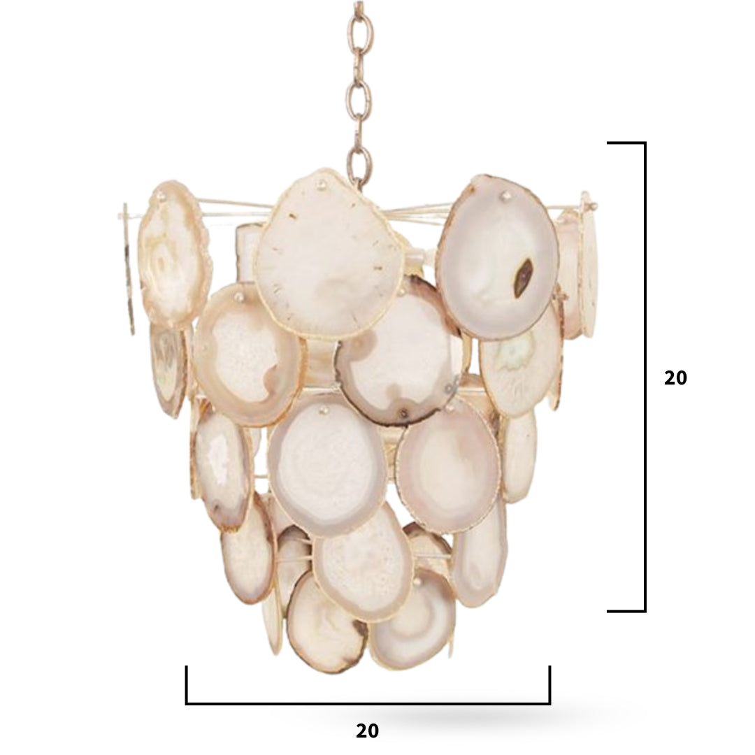 Grey and White Agate Chandelier