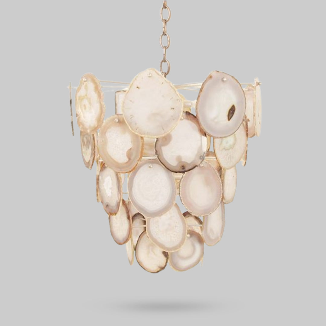 Grey and White Agate Chandelier