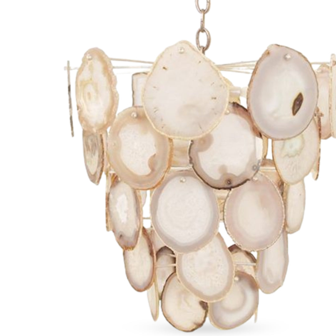 Grey and White Agate Chandelier