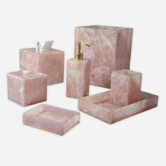 Rose Quartz Bath Set