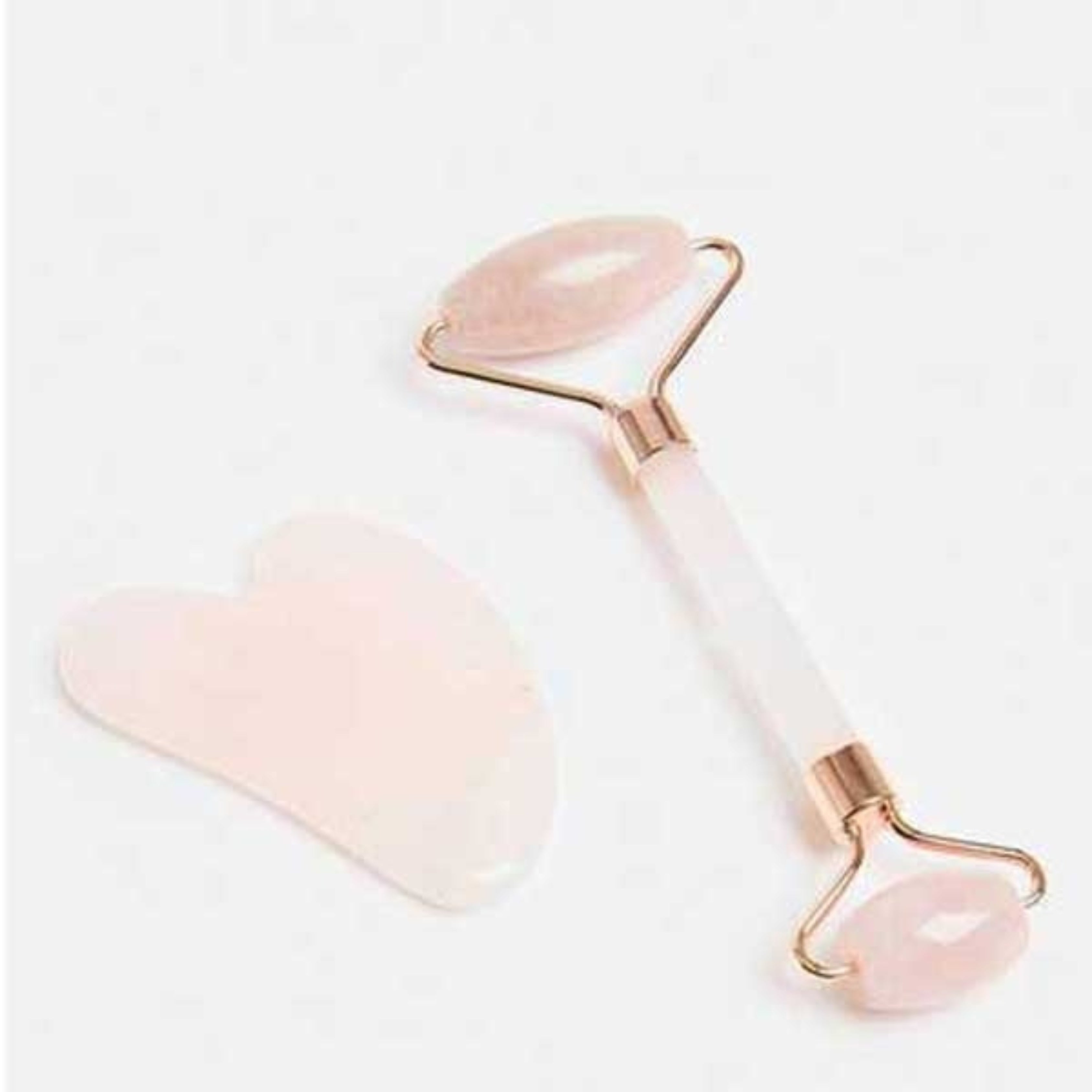 Rose Quartz Roller Slimming Face Massager and Roller Stone