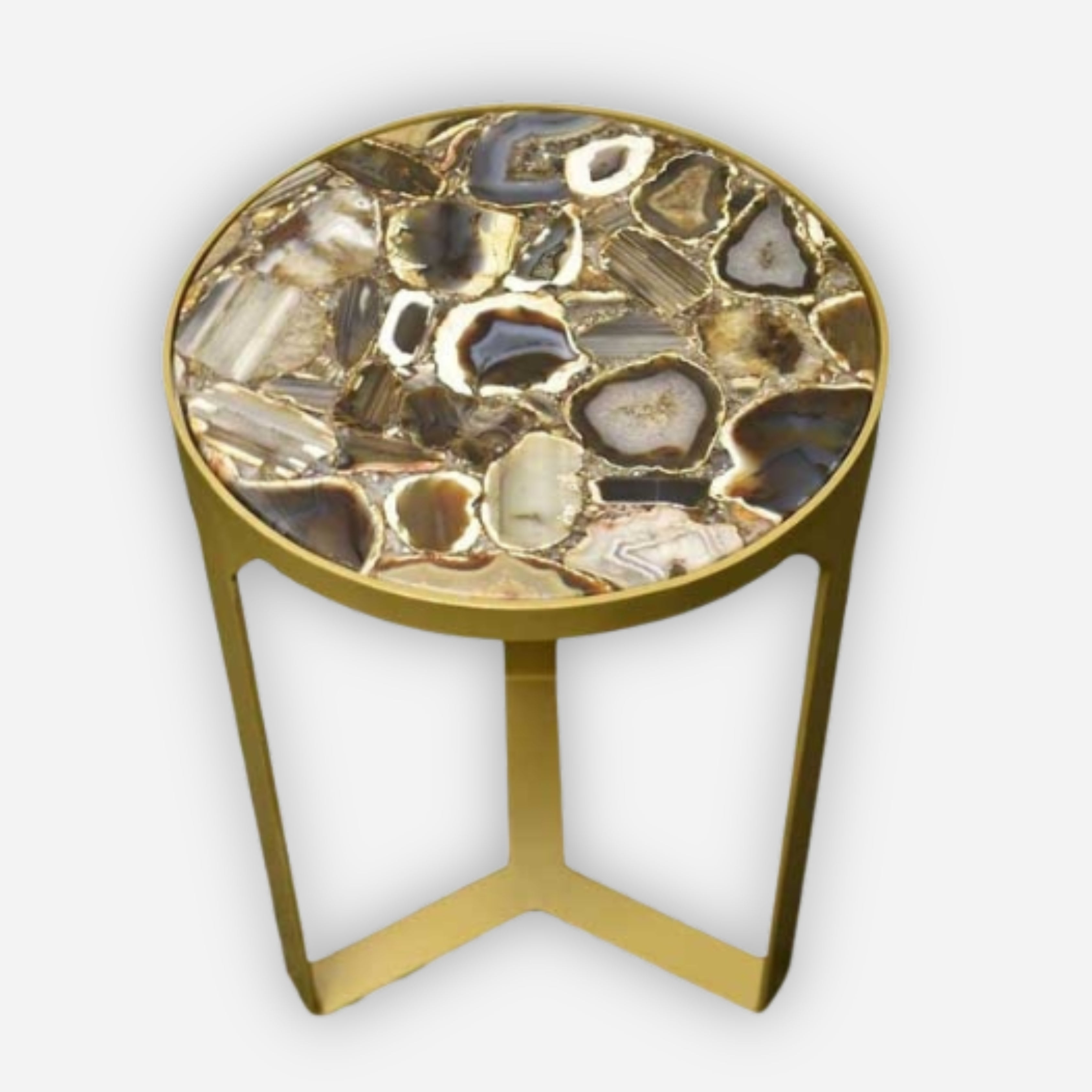 Round Agate Composite Side Table