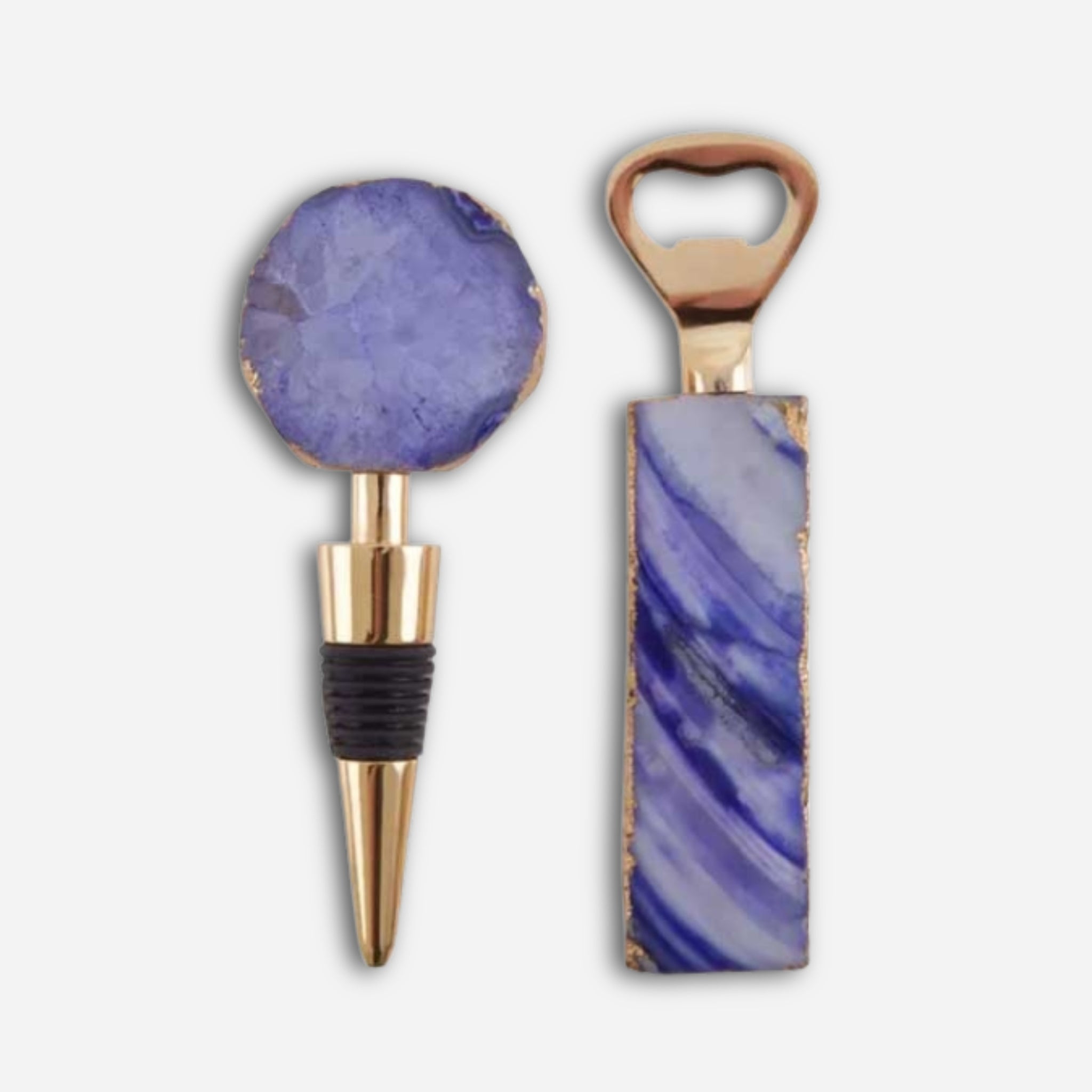 Agate Bottle Opener & Stopper Set