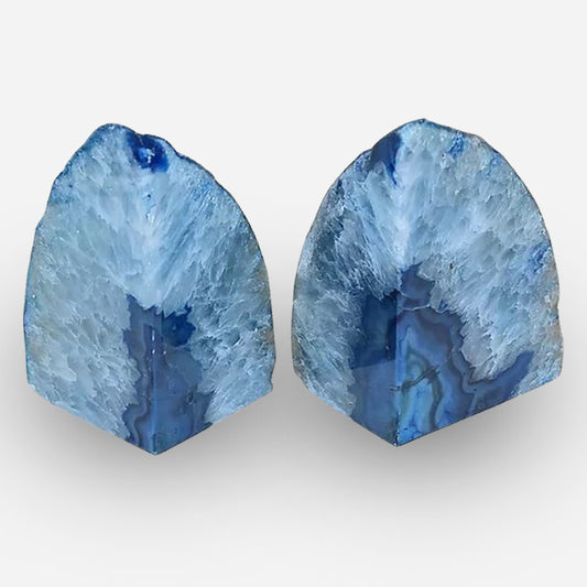 Agate Bookends in Blue