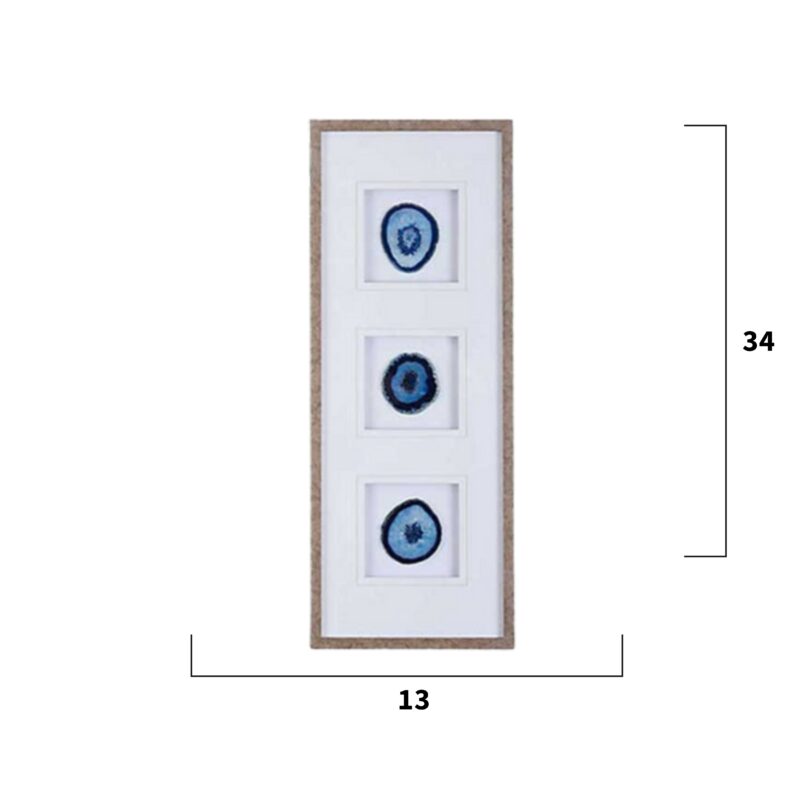 Blue Agate Stone Trio Framed Wall Art - Image 5