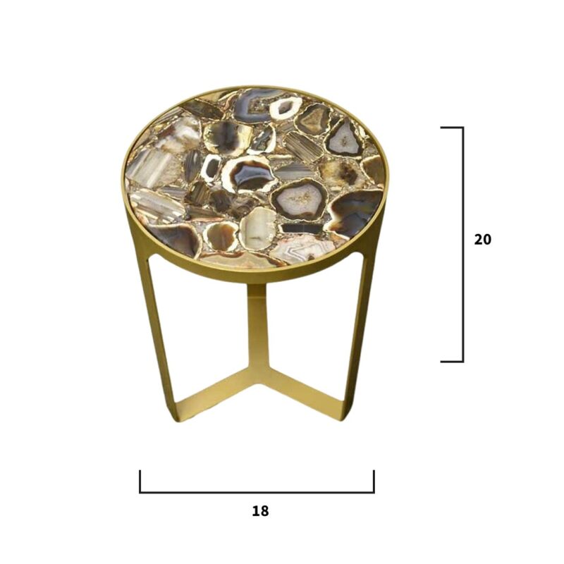 Round Agate Composite Side Table - Image 4