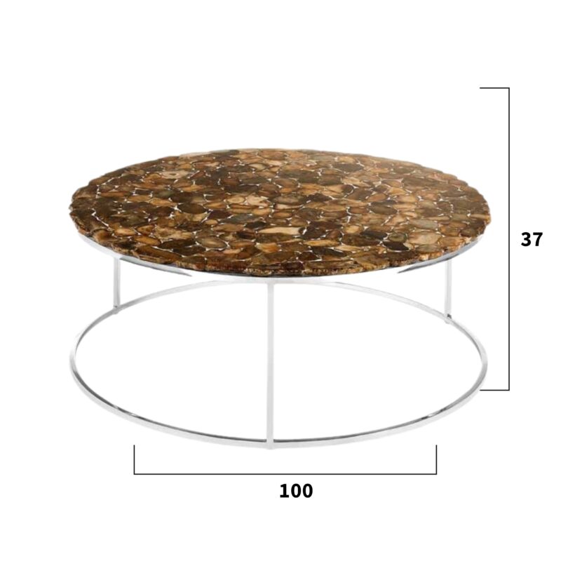 Agate Stone Top Coffee Table - Image 5