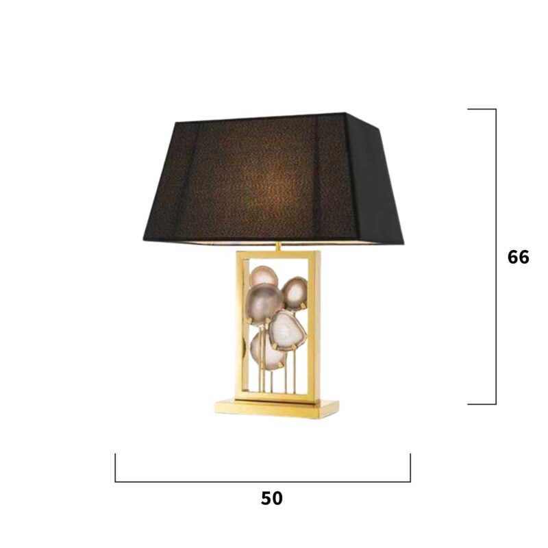 Table Lamp Agate Decor - Gold Finish - Image 5
