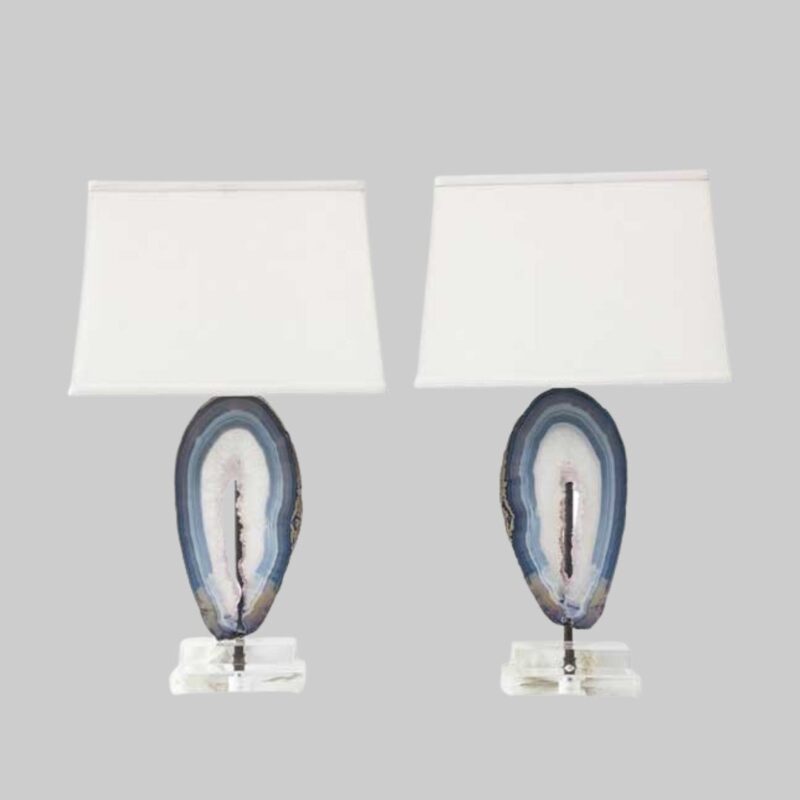 Agate Table Lamps - A Pair - Image 6