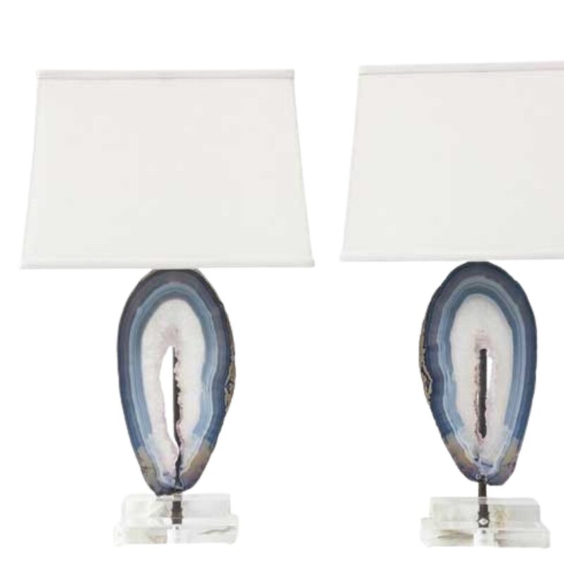 Agate Table Lamps - A Pair - Image 4