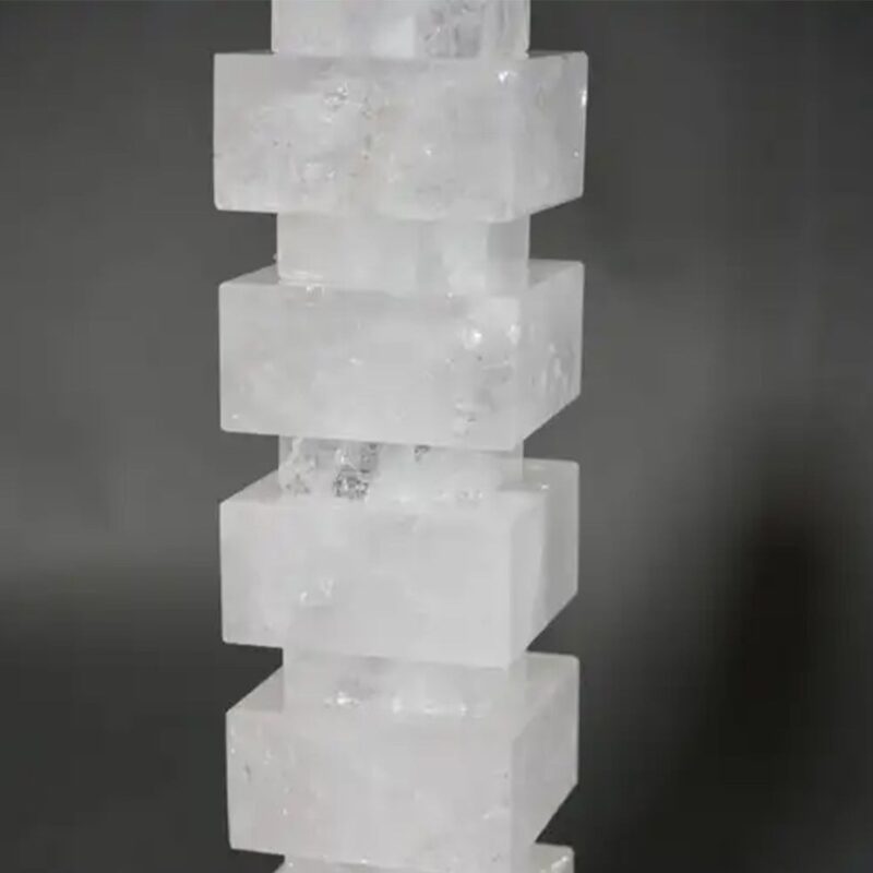 Pair of Cubic Form Rock Crystal Quartz Lamps - Image 4