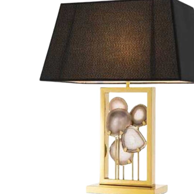 Table Lamp Agate Decor - Gold Finish - Image 4