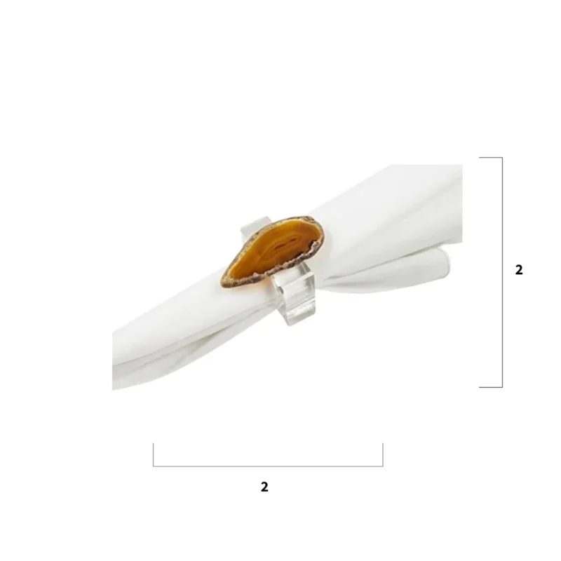Agate Geode & Leather Napkin Rings - Image 3