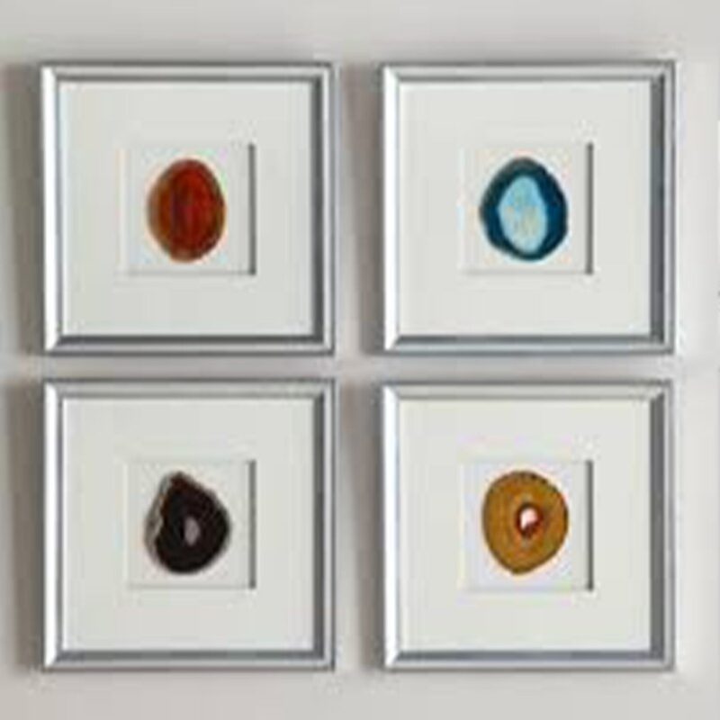 Blue Agate Stone Trio Framed Wall Art - Image 4