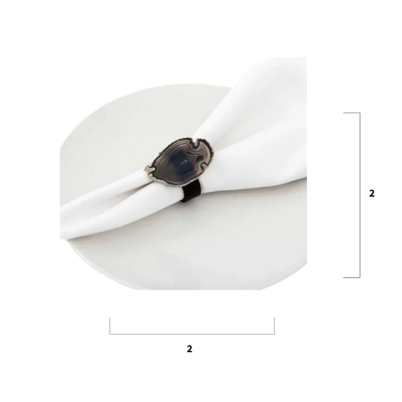 Agate Geode & Leather Napkin Rings - Image 2