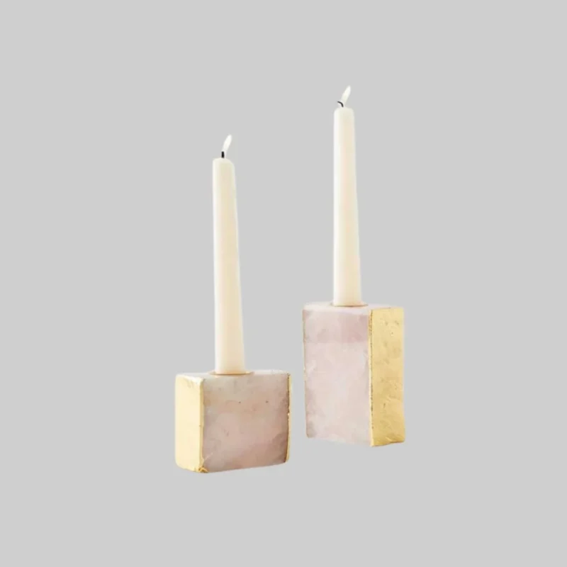 Rose Quartz Candle Holder - Image 2